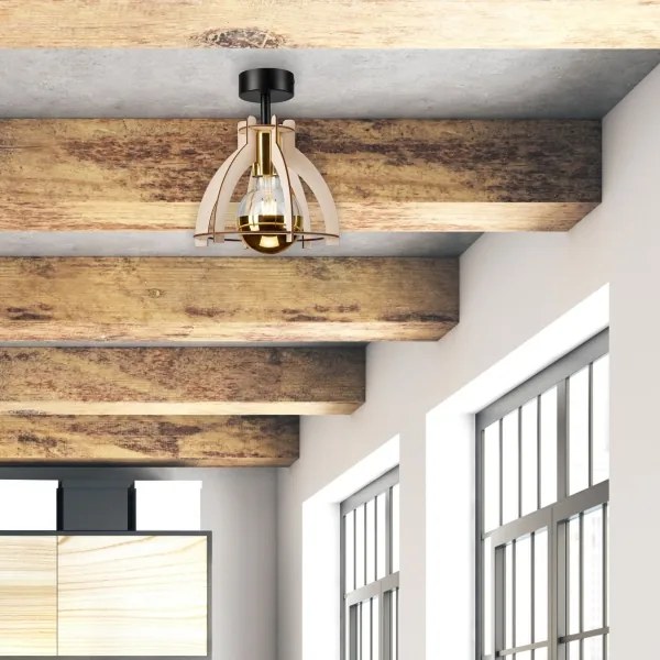 Prisadený luster LANDO 1xE27/15W/230V buk