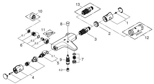 GROHE 34754000 - Termostatická vaňová batéria GROHTHERM 800 DN 15 lesklý chróm