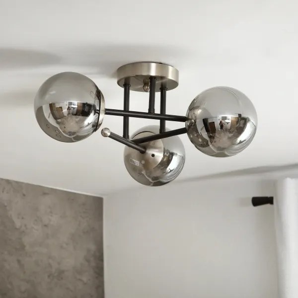 Brilagi - Prisadený luster MALIVA 3xE14/15W/230V matný chróm/dymová