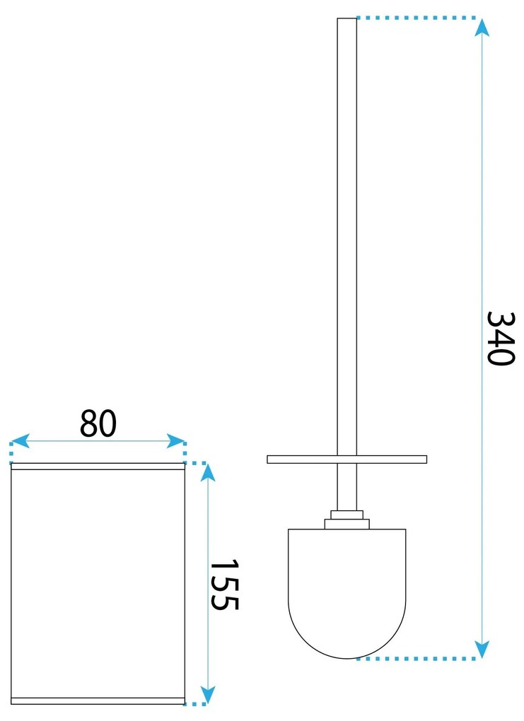 Rea Til, kovový stojan na WC s kefou, čierna matná, REA-88095