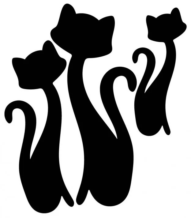 Moderná samolepka na stenu - Čierne mačky