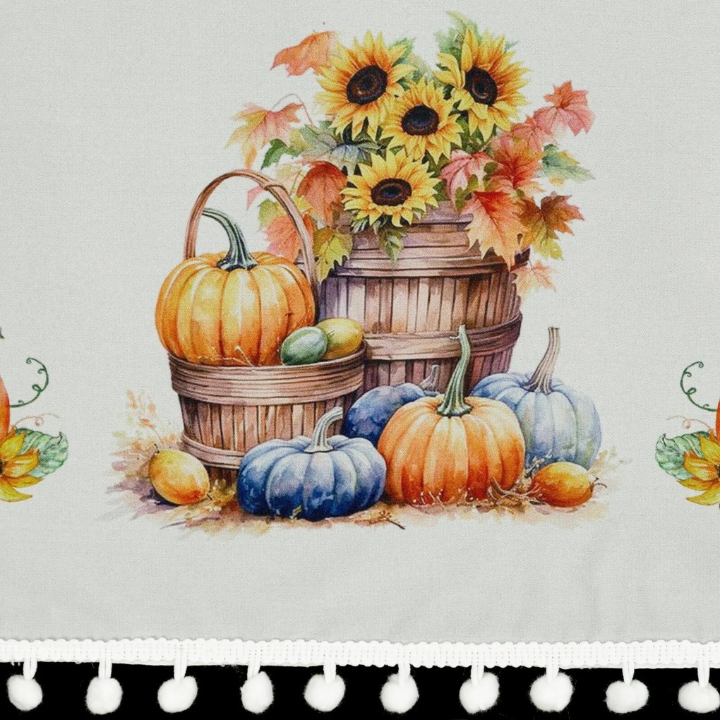 KRÁTKA ZÁCLONA NA PÁSKE AUTUMN 150X70 CM VZOROVANÁ
