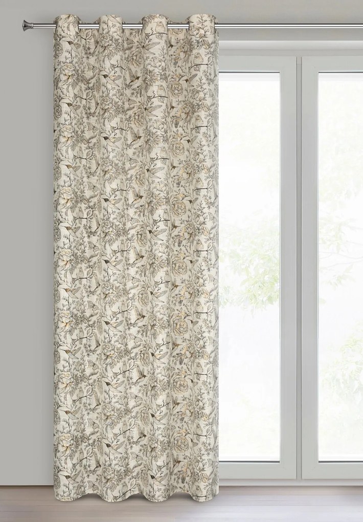 ZÁVES NA KRÚŽKOCH LUCINA 140X250 CM KVETY