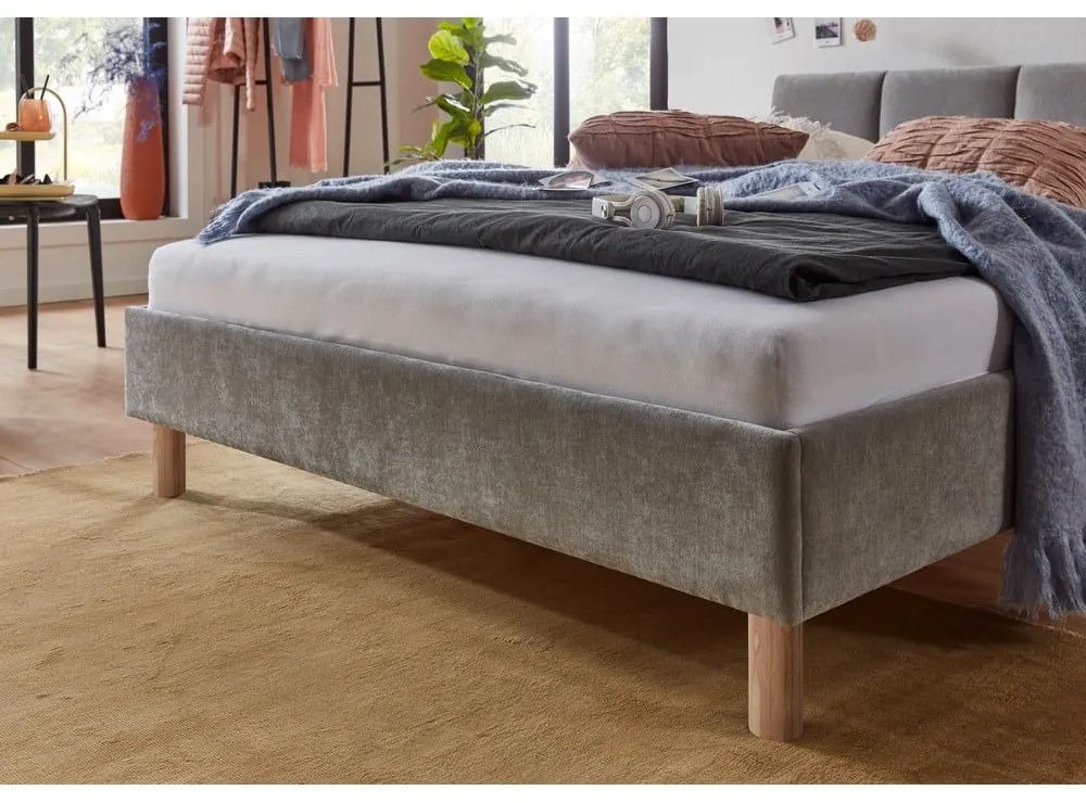 Sivá čalúnená jednolôžková posteľ bez roštu 120x200 cm Joker – Meise Möbel