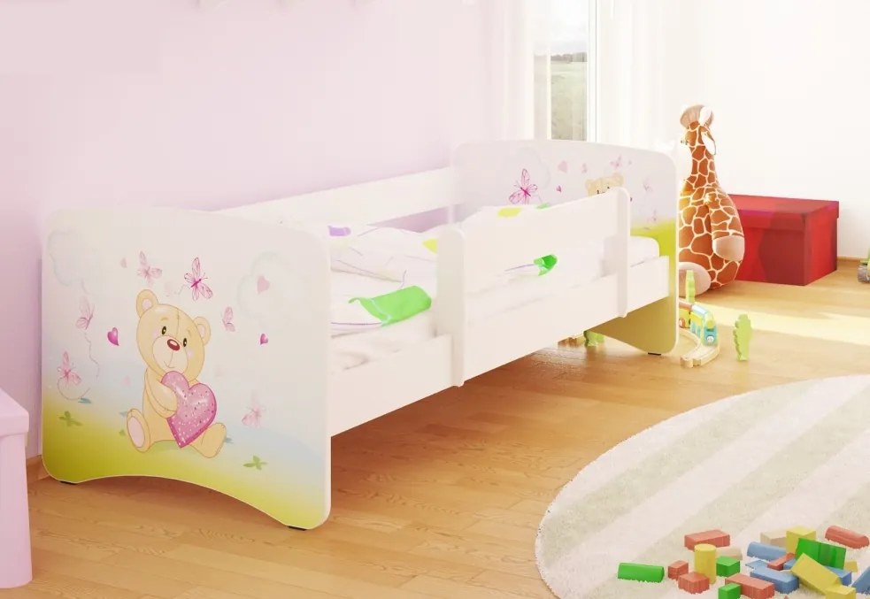 MAXMAX Detská posteľ zamilovaní TEDDY funny 160x90 cm - bez šuplíku 160x90 pre dievča NIE