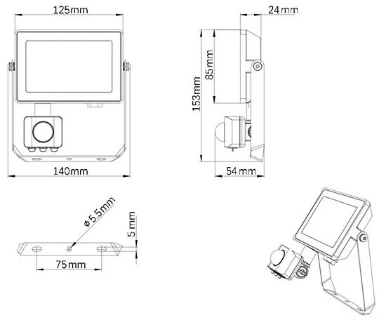 Philips - LED Vonkajší reflektor so senzorom PROJECTLINE LED/20W/230V IP65 3000K