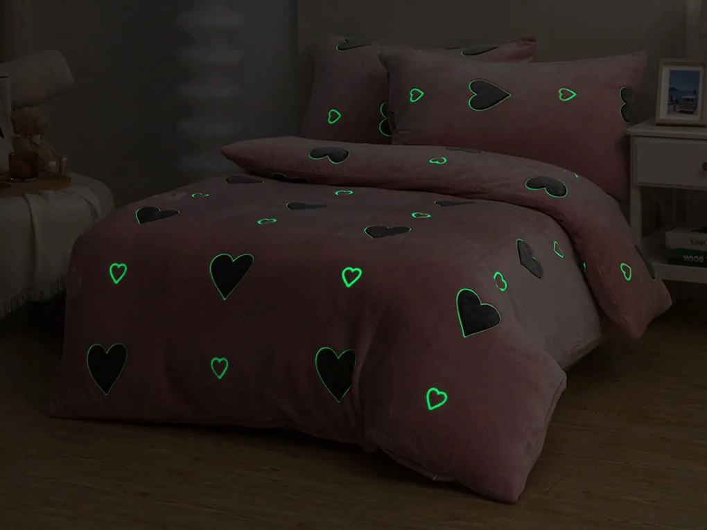 XPOSE® Mikroplyšové obliečky LOVE Exclusive (svietiaci efekt)