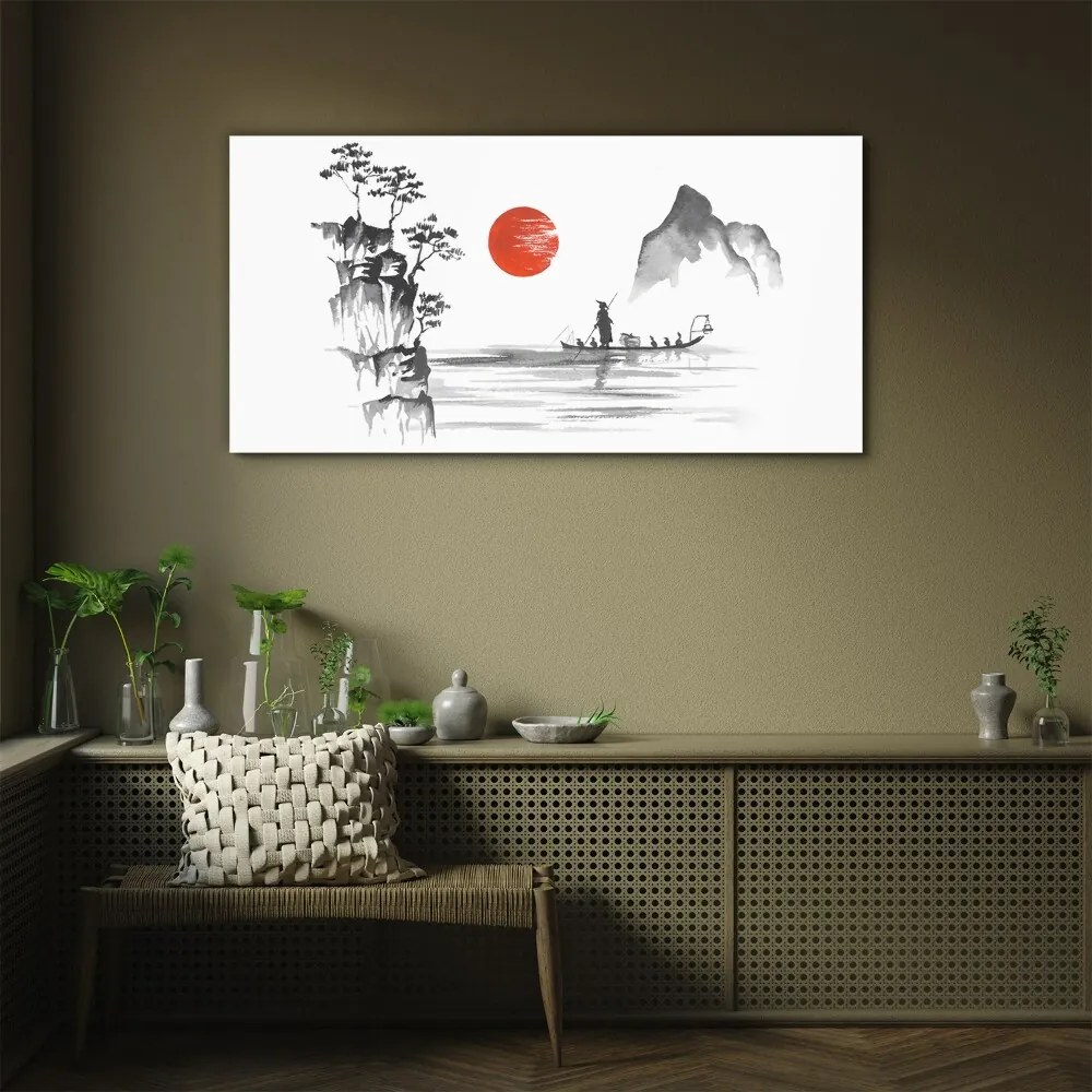 Skleneny obraz Japonsko tradičné maľba