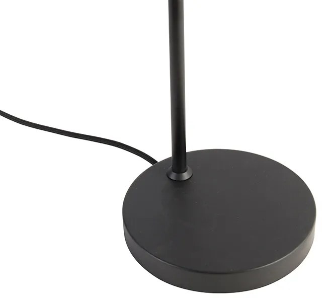 Dizajnová stolná lampa čierna so zlatom a dymovým sklom - Zuzanna