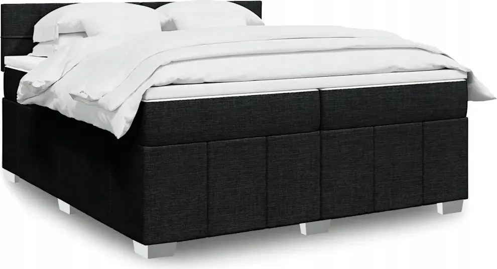 vidaXL Boxspring posteľ s matracom čierna 200x200 cm látka