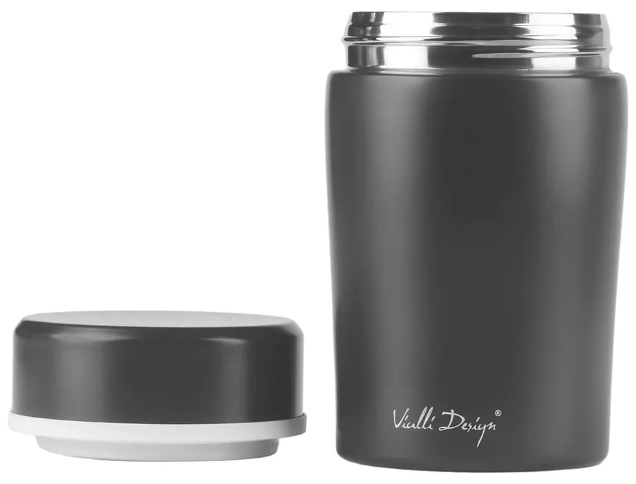 Čierna cestovná termoska na obed Vialli Design Fuori, 500 ml
