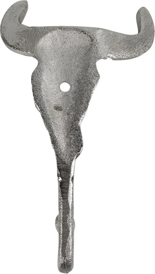 Strieborný nástenný háčik lebka býka - 9 * 3,5 * 16,5cm