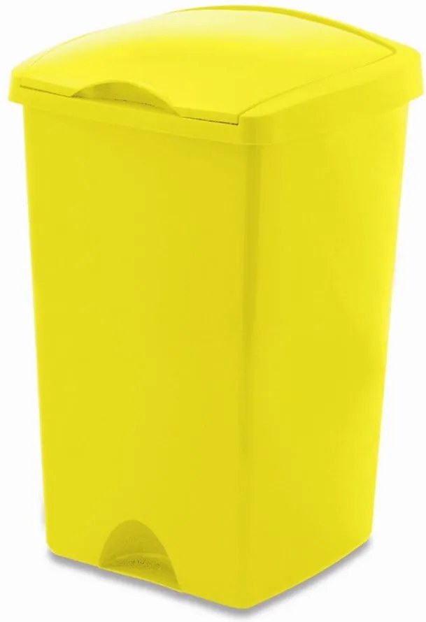 Žltý odpadkový kôš s vekom Addis Lift, 50 l