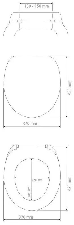 Mierne zvýšené WC sedadlo s jednoduchým zatváraním pre seniorov Wenko Secura, 43,5 × 37 cm
