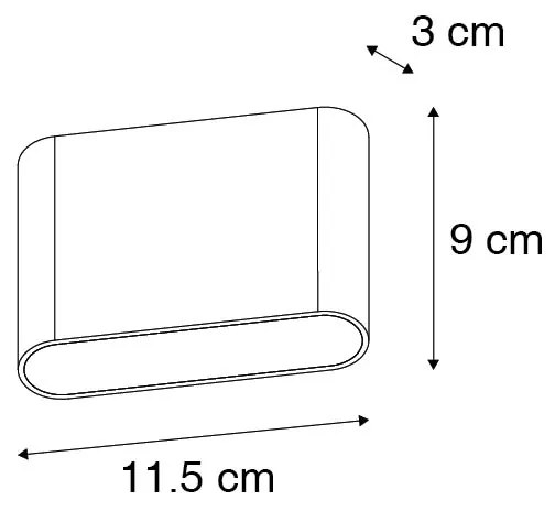 Moderná vonkajšia nástenná lampa čierna 11,5 cm vrátane LED IP65 - Batt
