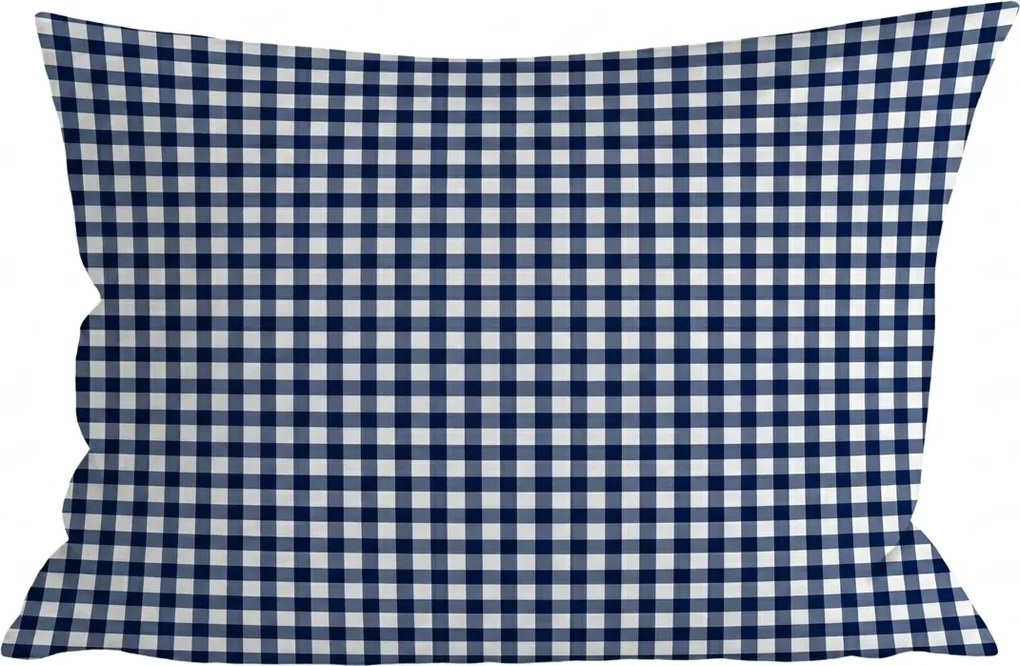 Obliečka na vankúš z mikrovlákna NAVY GINGHAM 50x70 cm, modro-biely