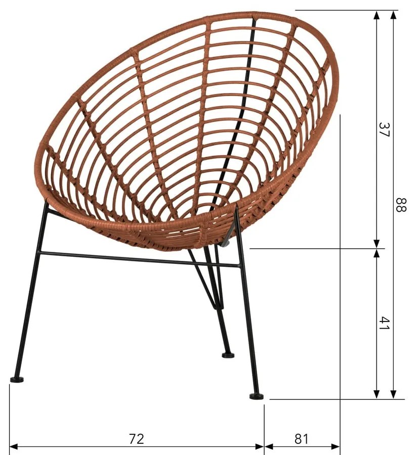 Červené kreslo WOOOD Jane
