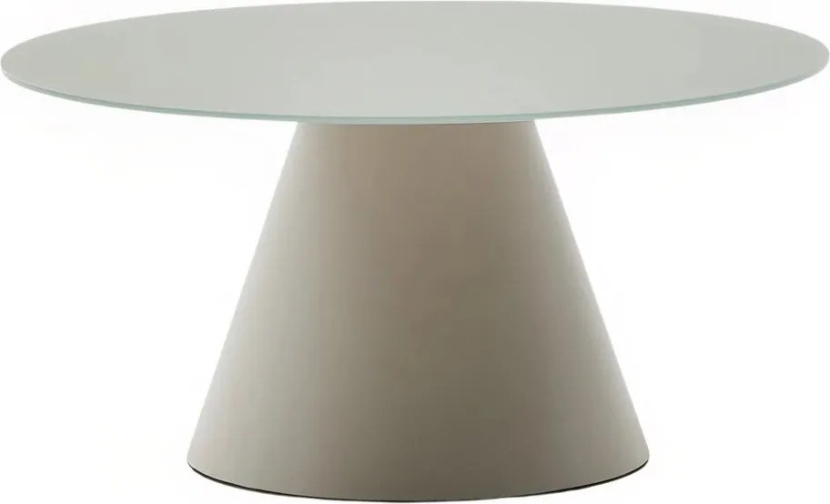 Svetlosivý okrúhly konferenčný stolík so sklenenou doskou ø 80 cm Wilshire – Kave Home