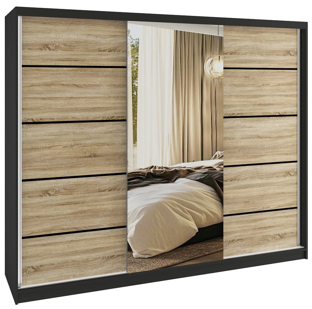 Šatníková skriňa SERENITY 232 cm dub sonoma mat MBP SERENITY SZP8/0/B/DS/0/HIAL