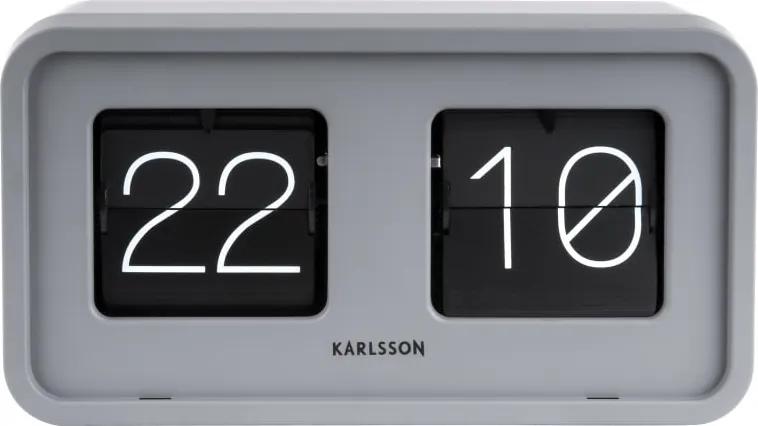Sivé stolové hodiny Karlsson Bold Flip