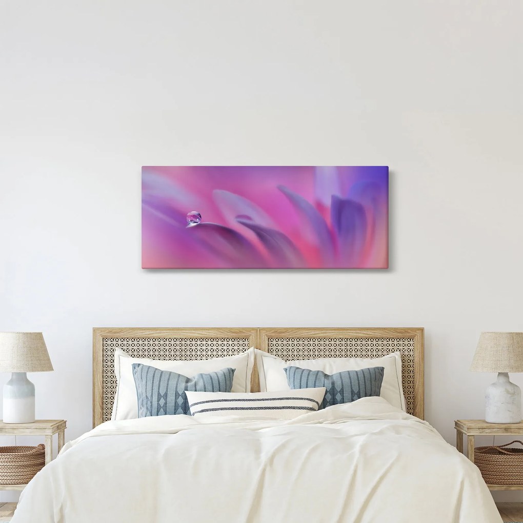 Obraz - Kvapka na kvete (120x50 cm)