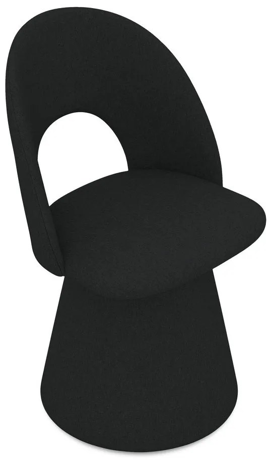 Čierne čalúnené jedálenské kreslo Kalo – Makamii