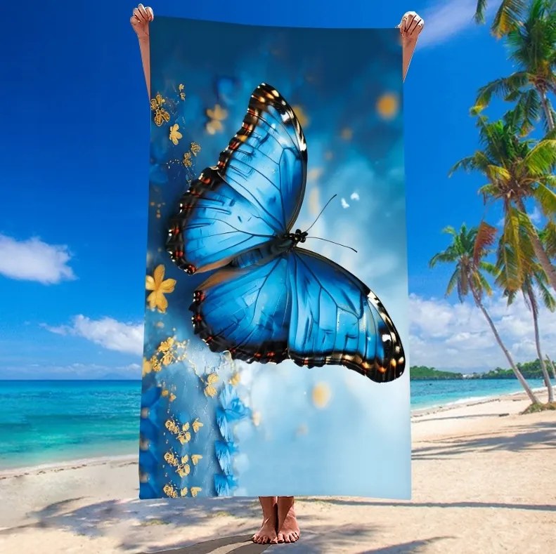Plážová osuška DREAMING 100x180 cm modrá, 100% mikrovlákno