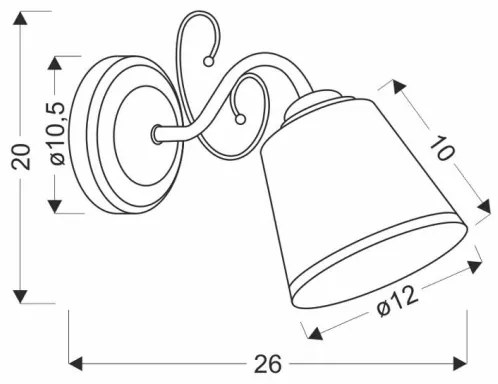 Nástenné svietidlo LOSANNA 1xE14/40W/230V mosadz