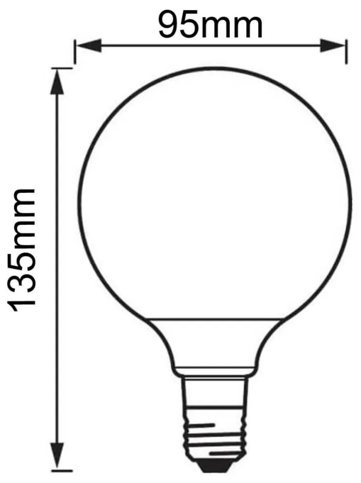 LED žiarovka E27 G95 11W = 100W 1521lm 4000K Neutrálne 300° CRI90 Stmievateľné LEDVANCE Superior