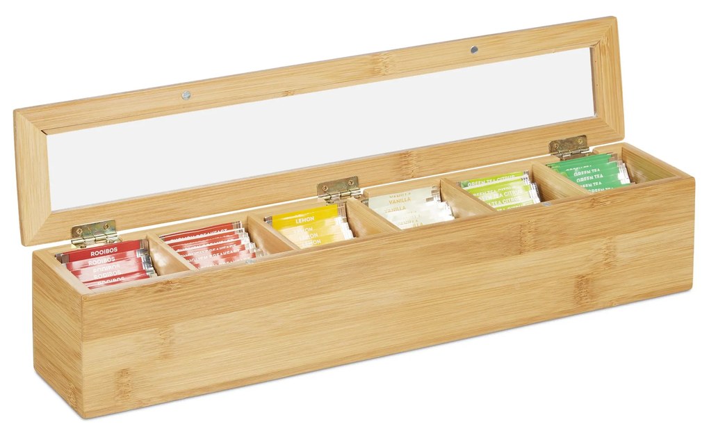 Bambusová čajová krabička so 6 priehradkami RD31460