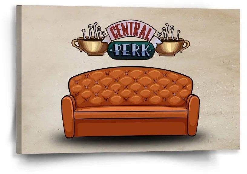 Sablio Obraz Seriál Priatelia CENTRAL PERK Gauč - 60x40 cm