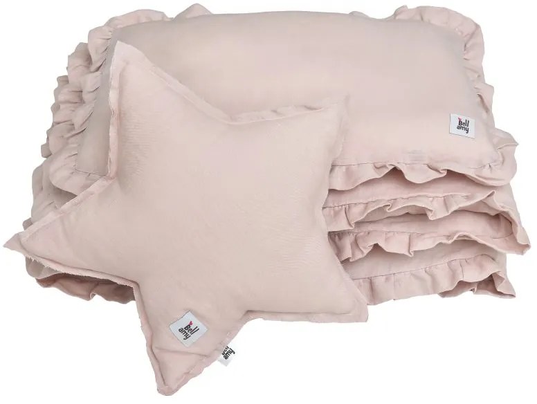 Ľanové obliečky do postieľky DUSTY PINK, vel. M