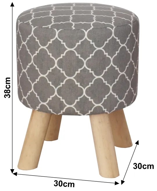 Sivý taburet s potlačou TAFEL NEW