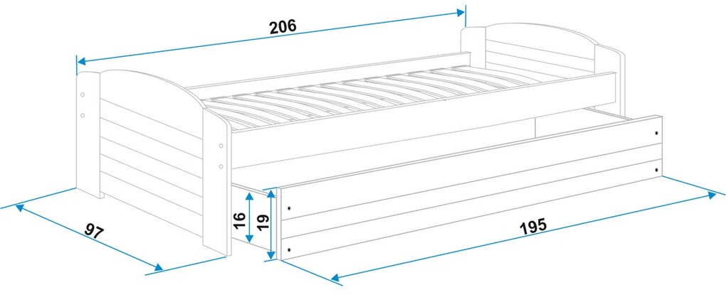 Posteľ LILI 200x90 biela