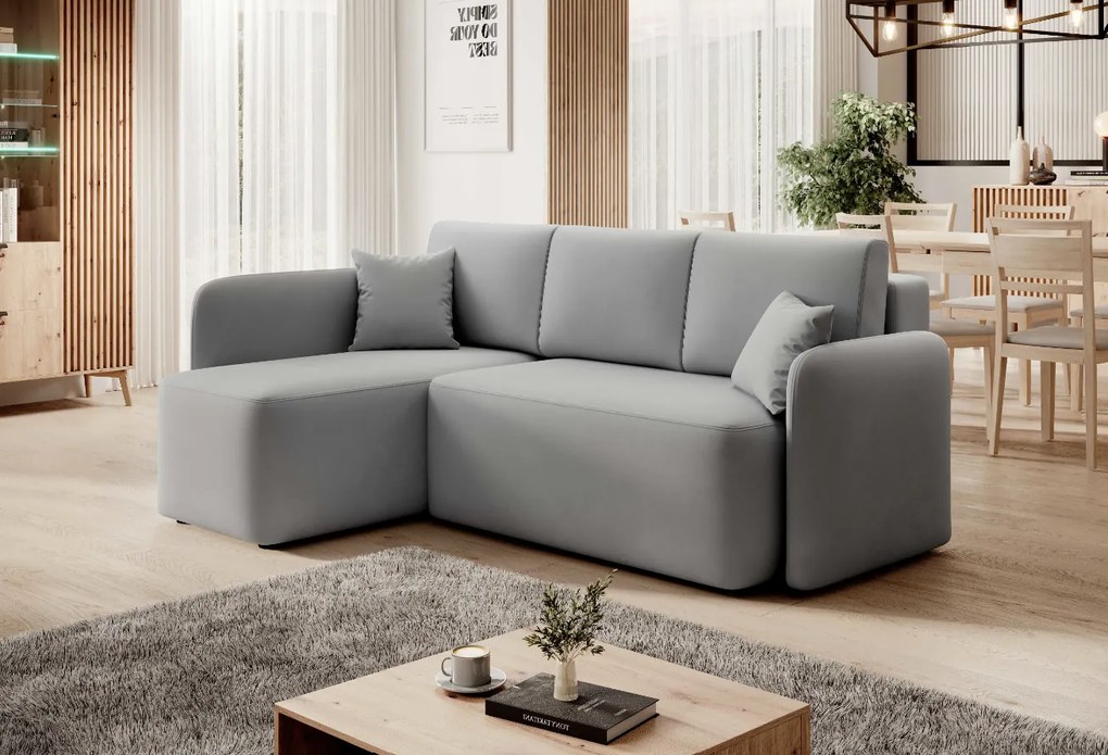 Svetlosivá rohová sedacia súprava HADSON Varianta: Pravý roh