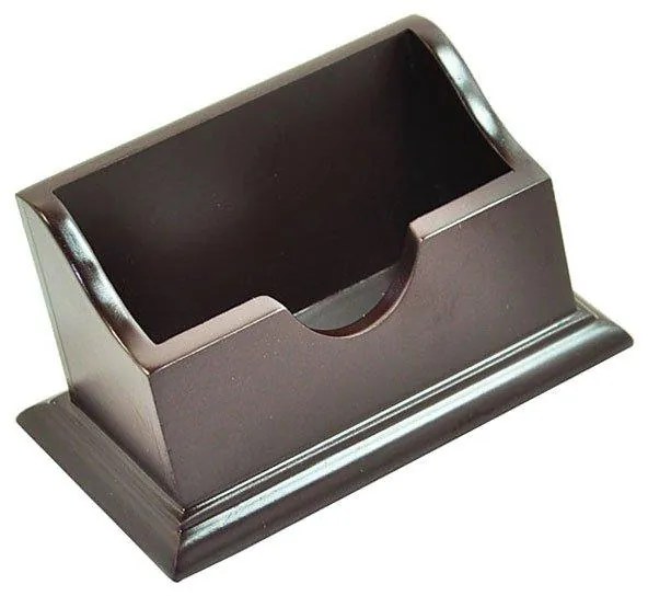 Elegantný drevený stojan na vizitky, tmavohnedý