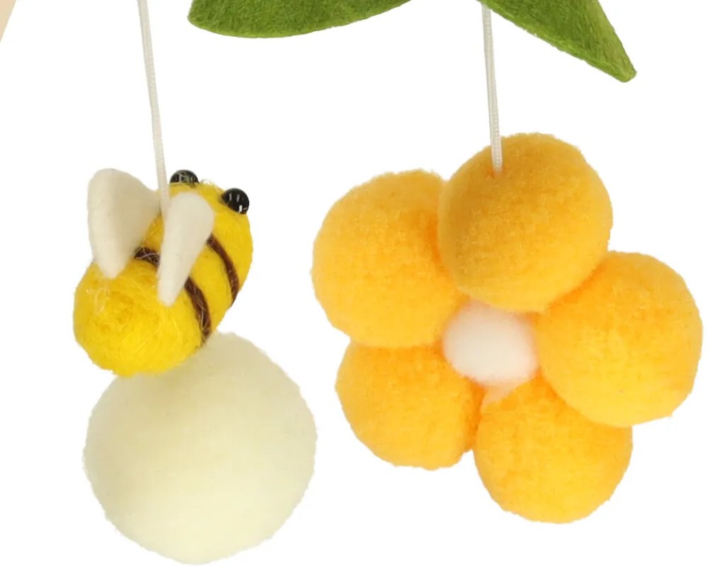 IKO Detský kolotoč nad postieľku – žlté kvietky a včielky