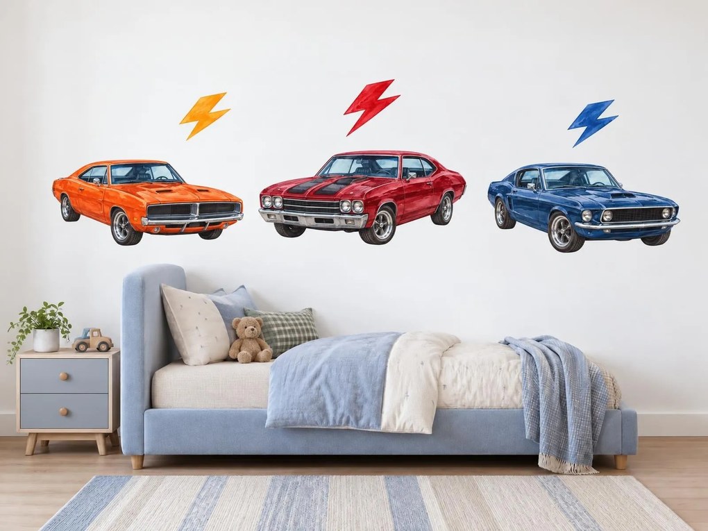 Americké muscle cars retro nálepky pre milovníkov klasických áut na stenu arch 31 x 46 cm