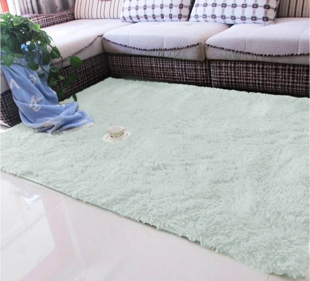 TZ Biely obdĺžnikový shaggy koberec Lana Rozmer: 120x170 cm