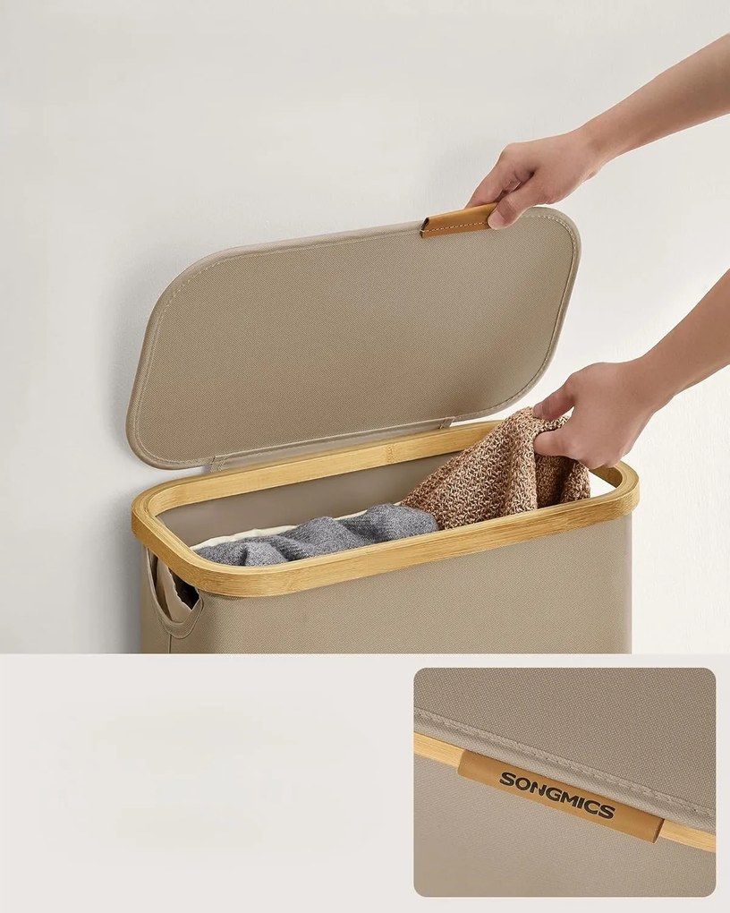 Koš na prádlo Leslie 65 L hnědý