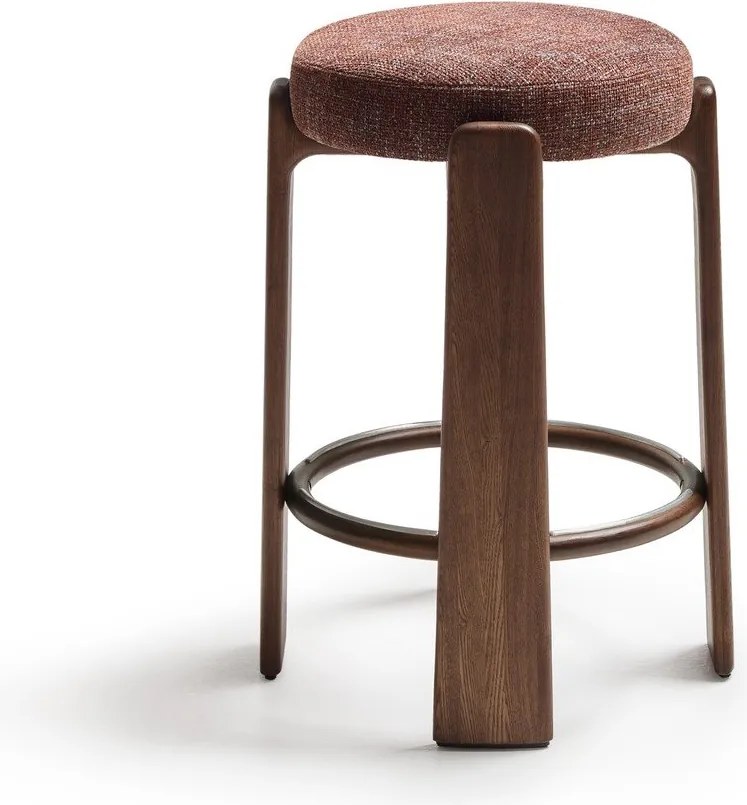 Hnedá/v tmavo prírodnej farbe barová stolička z jaseňového dreva (výška sedadla 75 cm) Granite – Kave Home