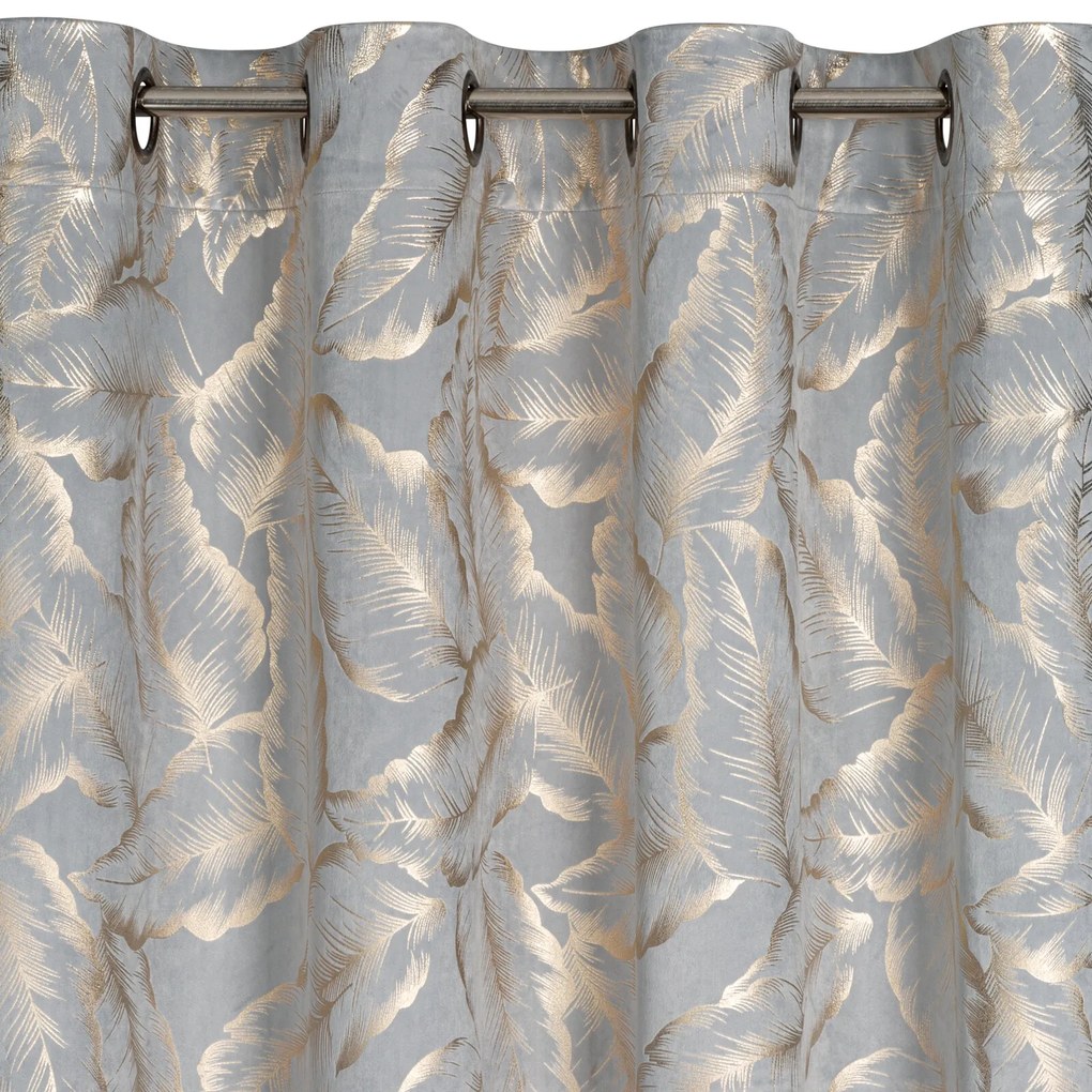 EUROFIRANY ZATEMŇOVACÍ ZÁVES NA KRÚŽKOCH MILENA 140X250 CM LISTY