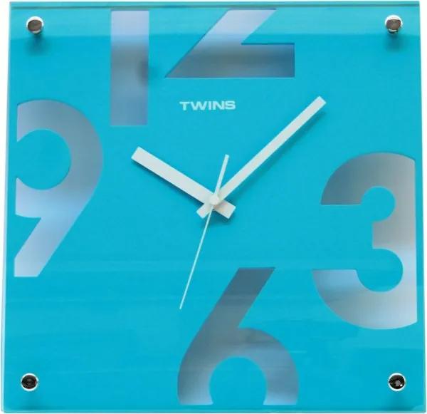 Nástenné hodinyTwins 5080 modré, 30cm