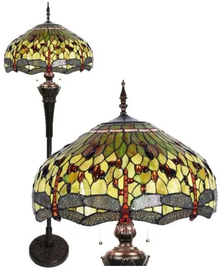 Stojaca lampa Tiffany luxury MULTICOLOUR GREEN Ø51*170