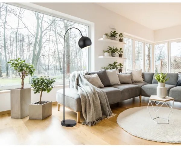 Globo 24779B - Stojacia lampa BENNO 1xE27/60W/230V čierna