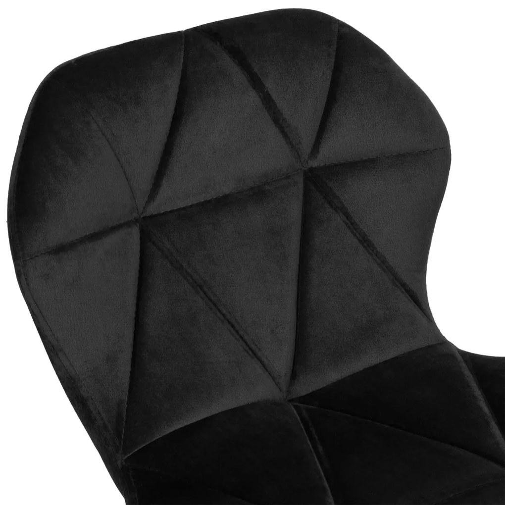 Barová stolička GORDON VELVET čierna/strieborná