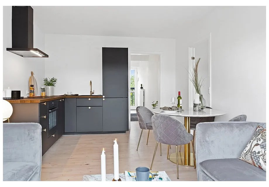 Svetlosivé zamatové jedálenské stoličky v súprave 2 ks Geneve – House Nordic