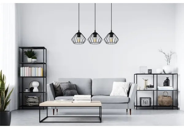 Luster na lanku CEED 3xE27/60W/230V čierna