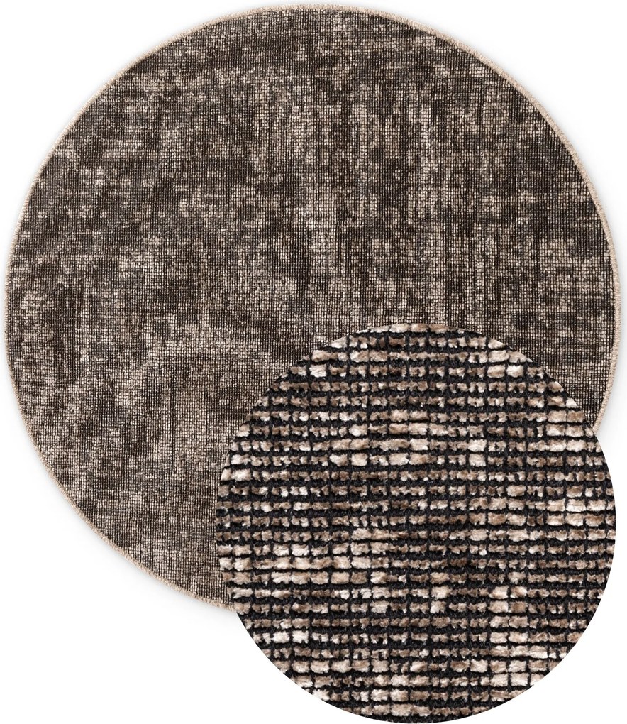 Kusový koberec Brilliance Prisma 106312 Beige z kolekcie Elle kruh, 160x160 (priemer) kruh, hnedá, obývacia izba, ELLE Decoration