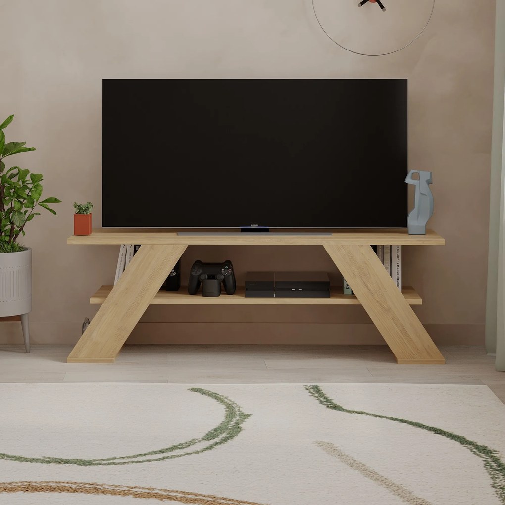 TV stolík Houseland Farfalla 120 cm prírodný dub